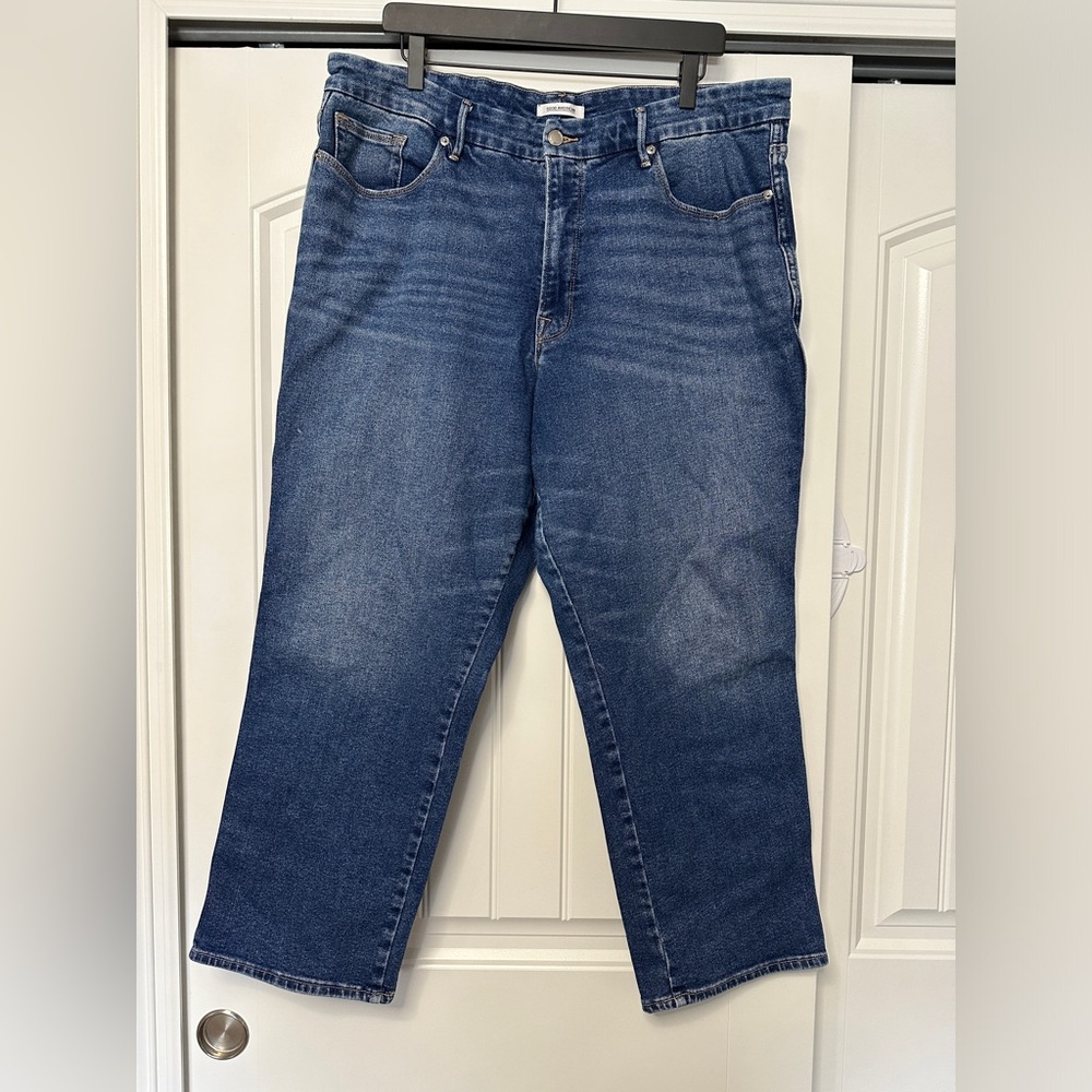 Good American Good Curve High Waist Ankle Straight Leg Jeans Size 20